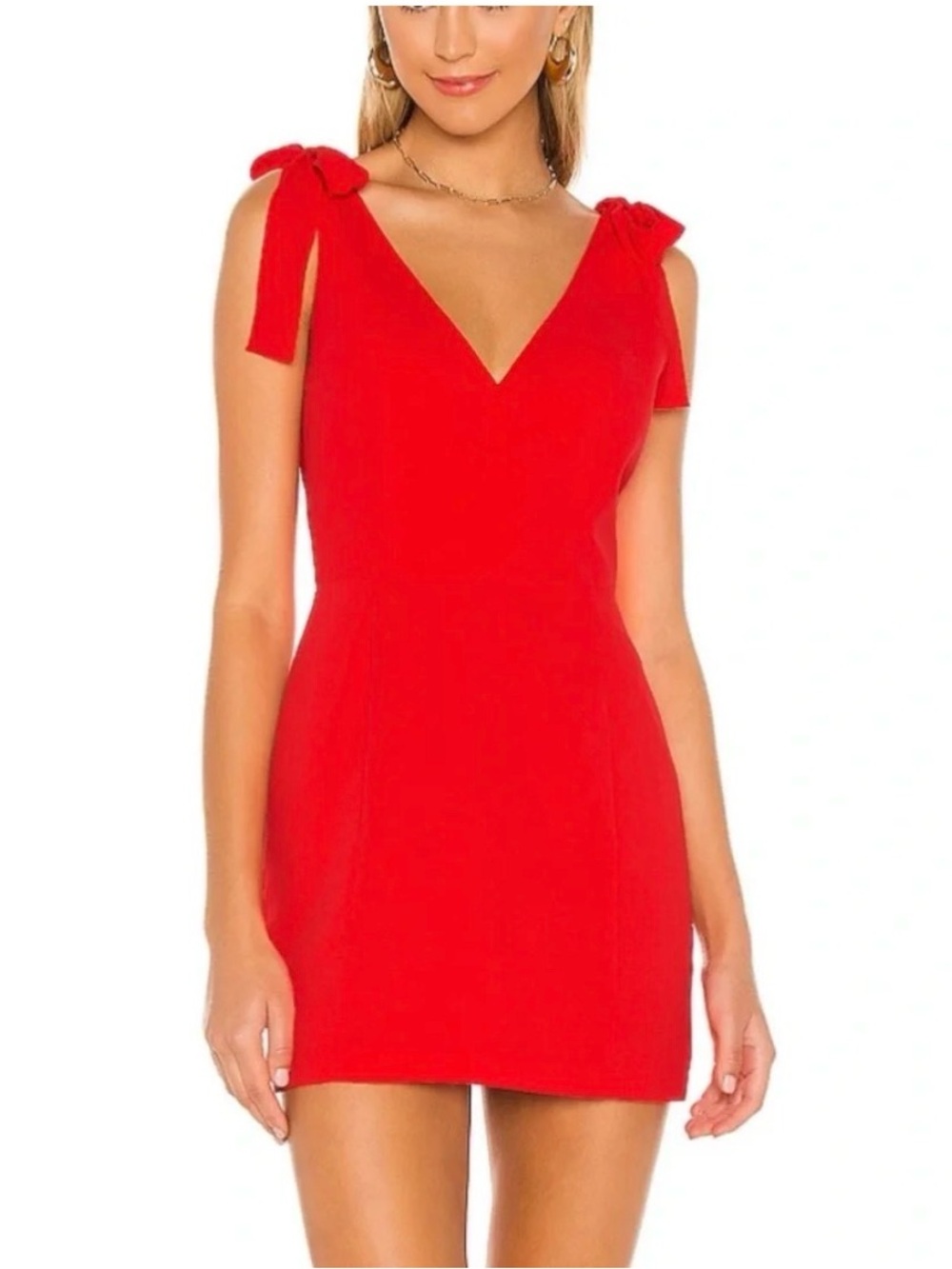 Fabrik Red Bodycon dress with bows